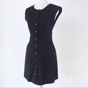 Theory navy button-down shirt dress stretch 4